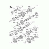 Схема вузла: Трансмісія (ZR1100-A1) для Kawasaki ZR1100 Zephyr 1100