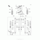 Схема узла: Вилка передней оси для Kawasaki KL650 KLR650