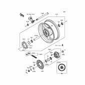 Схема вузла: Ступиця заднього колеса для Kawasaki ZX1000 Ninja ZX-10R
