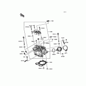 Схема вузла: Головка циліндра для Kawasaki KX250/KX252 KX250F