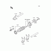 Схема вузла: Копірний вал & Вилки для Kawasaki BJ250 Estrella Custom