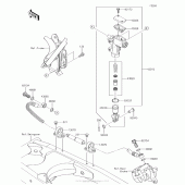 Схема вузла: Задній гальмівний циліндр для Kawasaki KLX140 KLX140G
