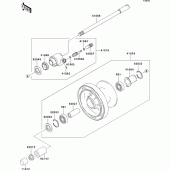 Схема узла: Ступица переднего колеса для Kawasaki VN1500 VN1500 Drifter