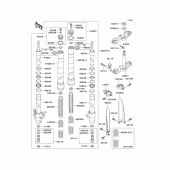 Схема узла: Передняя вилка(1/2) для Kawasaki KX100