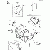 Схема узла: Воздушный фильтр для Kawasaki EX500 GPZ500