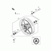 Схема вузла: Ступиця переднього колеса для Kawasaki ZX636 Ninja ZX-6R ABS