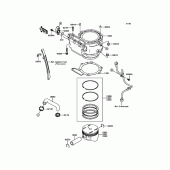 Схема вузла: Циліндр і поршень для Kawasaki KL650 KLR650