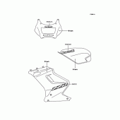 Схема вузла: Наклейки (Чорний H6F) для Kawasaki EX250 ZZR250