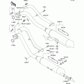 Схема вузла: Вихлопна система для Kawasaki VN800 Vulcan 800