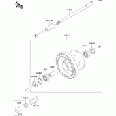 Схема вузла: Ступиця переднього колеса для Kawasaki VN800 Vulcan 800