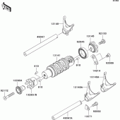 Схема вузла: Gear change drum/shift fork(s) для Kawasaki EX650 Ninja 650