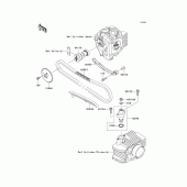 Схема узла: Распредвал & Цепь ГРМ & Натяжитель для Kawasaki KLX110 KLX110