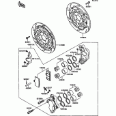 Схема узла: Front caliper для Kawasaki ZX900 GPZ900R