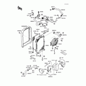 Схема узла: Радиатор (1/2) для Kawasaki VN1500 Vulcan 88
