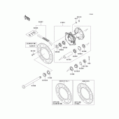 Схема узла: Ступица заднего колеса для Kawasaki KX250/ KX252 KX250F