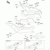 Схема вузла: Side covers/chain cover(zx750-l3) для Kawasaki ZX750 ZXR750