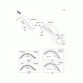 Схема узла: Fenders(1/2)(vn1500-n3) для Kawasaki VN1500 Vulcan 1500 Classic FI