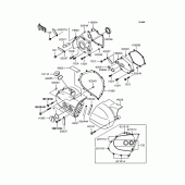 Схема вузла: Left engine cover для Kawasaki VN400 Vulcan Drifter