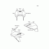 Схема узла: Наклейки (Серый N6F) для Kawasaki ZX400 ZZR400