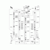 Схема узла: Передняя вилка(1/2) для Kawasaki KX450 KX450F