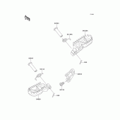 Схема узла: Подножки для Kawasaki KX500