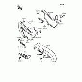 Схема вузла: Бічна кришка, кожух ланцюга для Kawasaki EN400 Vulcan 400