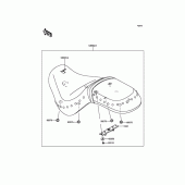 Схема вузла: Сидіння для Kawasaki VN900 Vulcan 900 Classic LT