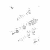 Схема вузла: Gear change drum/shift fork(s) для Kawasaki KLX300R