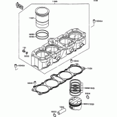 Схема узла: Цилиндр & Поршень для Kawasaki ZX750 ZXR750