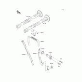 Схема узла: Распредвал & Цепь ГРМ & Натяжитель для Kawasaki ZX600 Ninja ZX-6R