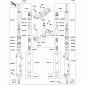 Схема вузла: Вилка передньої осі для Kawasaki ZR1100 ZRX1100