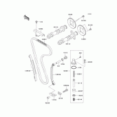 Схема узла: Распредвал & Цепь ГРМ & Натяжитель для Kawasaki EX250 Ninja 250