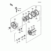Схема узла: Сцепление для Kawasaki KMX125