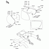 Схема узла: Задние боковые обтекатели & Защита цепи для Kawasaki EJ650 W650
