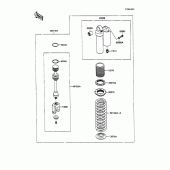 Схема узла: Амортизатор(ы) для Kawasaki KX100