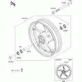 Схема узла: Ступица переднего колеса для Kawasaki ZR1000 Z1000 ABS