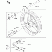 Схема узла: Ступица переднего колеса для Kawasaki EX250 ZZR250