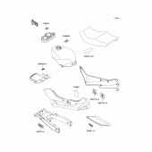 Схема вузла: Інформаційні наклейки для Kawasaki ZX600 Ninja ZX-6