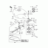 Схема вузла: Паливний бак (‾ZR250B-035854) для Kawasaki ZR250 Balius-II
