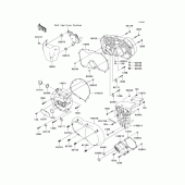Схема вузла: Engine cover(s) для Kawasaki VN900 Vulcan 900 Classic LT