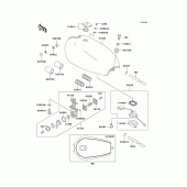 Схема узла: Топливный бак (P21/p22/p24) для Kawasaki KZ1000 Police