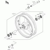 Схема вузла: Ступиця переднього колеса для Kawasaki ZX600 Ninja ZX-6R