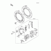 Схема вузла: Переднє гальмо для Kawasaki ZX600 GPX600R