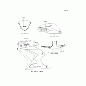 Схема узла: Наклейки (Зеленый K8F; Зеленый Красный K9F) для Kawasaki EX250 Ninja 250R