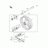 Схема вузла: Ступиця переднього колеса для Kawasaki ZR750 Zephyr