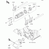 Схема узла: Gear change drum/shift fork(s) для Kawasaki ZX1400 Ninja ZX-14