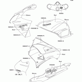 Схема вузла: Decals(zx900-e1p)(ebony/red) для Kawasaki ZX900 Ninja ZX-9R