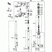 Схема вузла: Вилка передньої осі для Kawasaki VN1500 VN-15 SE