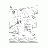 Схема вузла: Паливний бак (ZR400-E1) для Kawasaki ZR400 ZRX