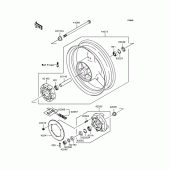 Схема узла: Заднее колесо & Приводная цепь для Kawasaki ZR750 ZR-7S